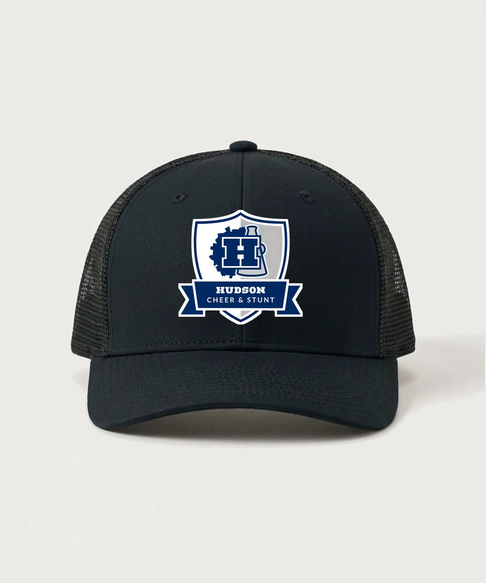 Hudson Cheer & Stunt - Black/ Black Sport-Tek Club Trucker Cap STC46