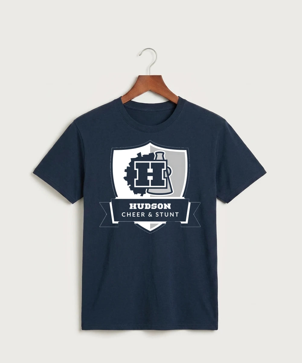 Hudson Cheer & Stunt - True Navy Port & Co Core Cotton Tee. PC54