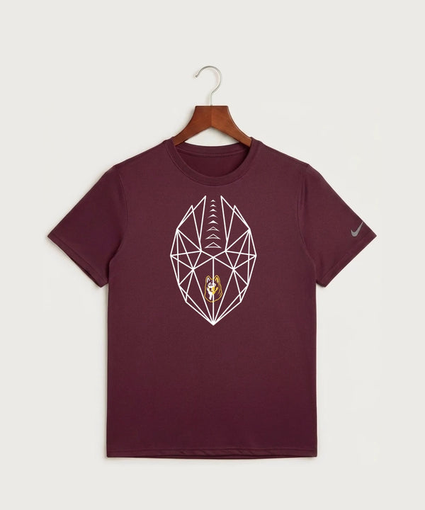 Pillager High School Football (Boys) - Deep Maroon Nike Swoosh Sleeve rLegend Tee NKDX8730