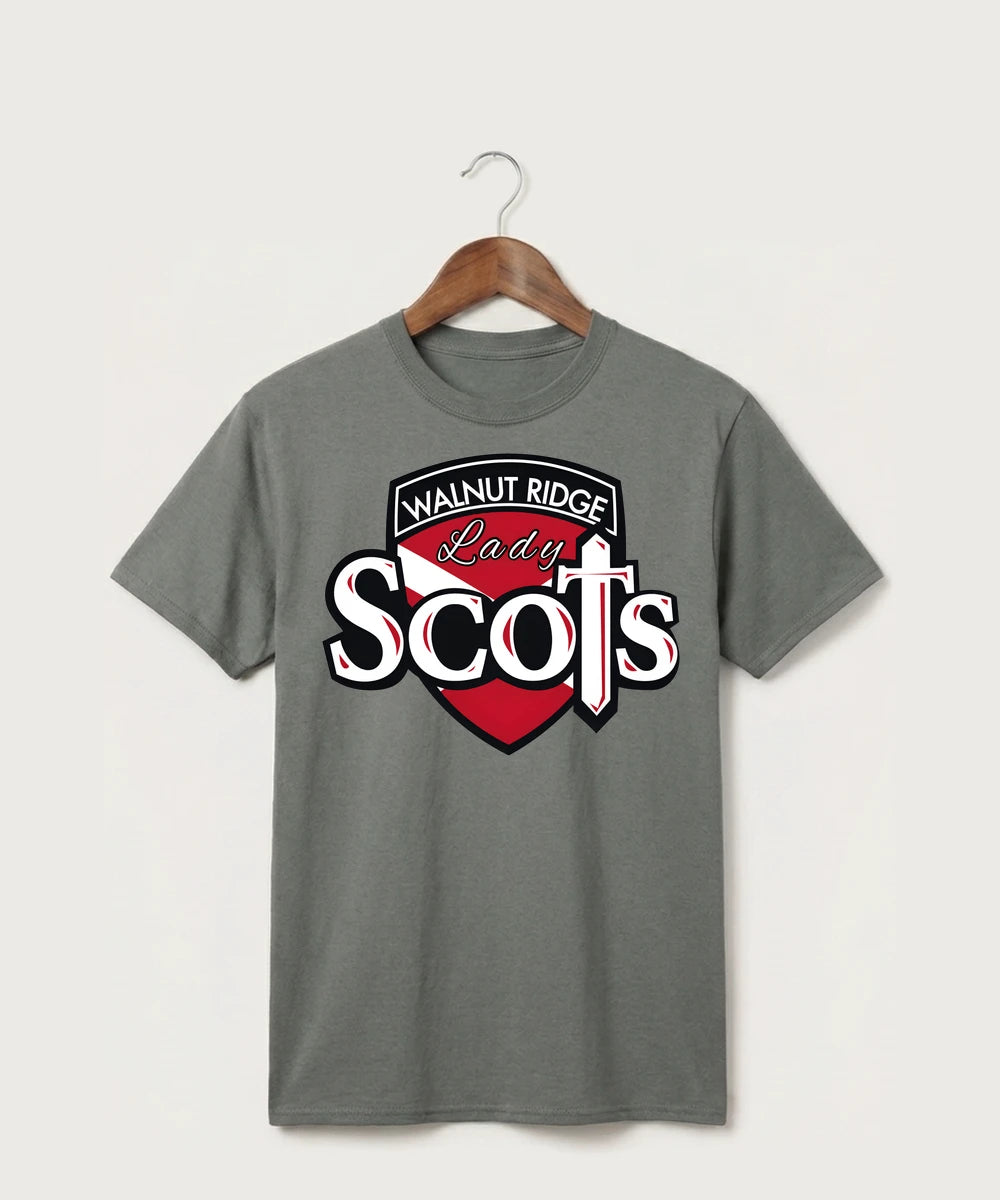 Walnut Ridge High School Basketball Team Store - Medium Grey Port & Co Core Cotton Tee. PC54