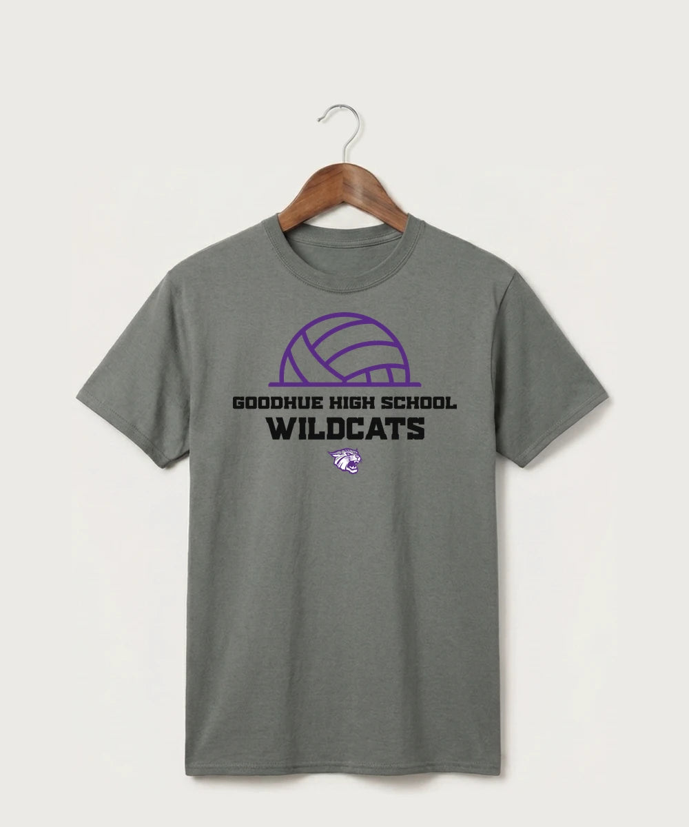 Goodhue High School Volleyball (Girls) - Medium Grey Port & Co Core Cotton Tee. PC54