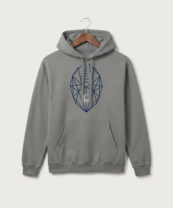 Sargent County High School Football (Boys) - Medium Grey Port & Co Core Fleece Pullover Hooded Sweatshirt. PC78H