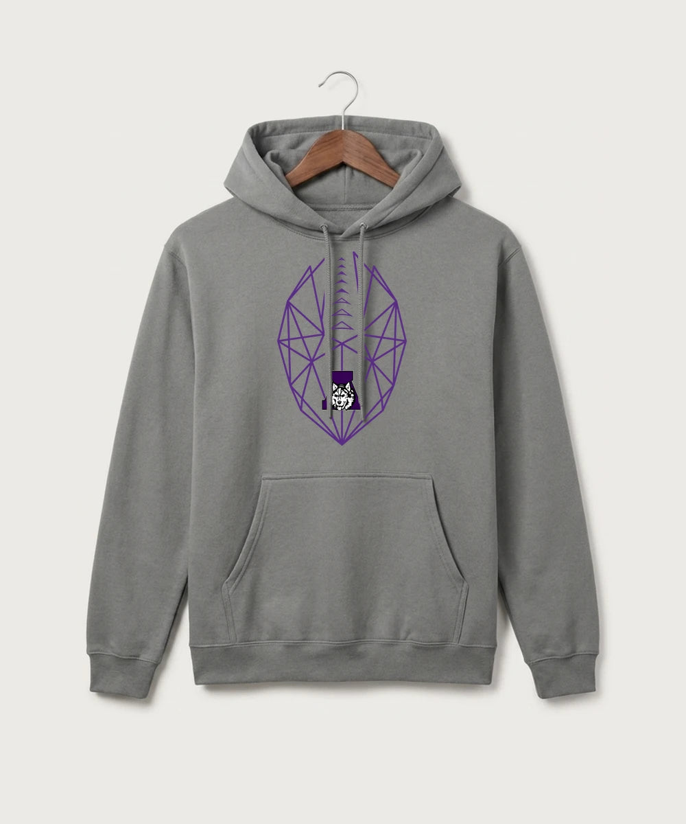 Albany High School Football (Boys) - Medium Grey Port & Co Core Fleece Pullover Hooded Sweatshirt. PC78H