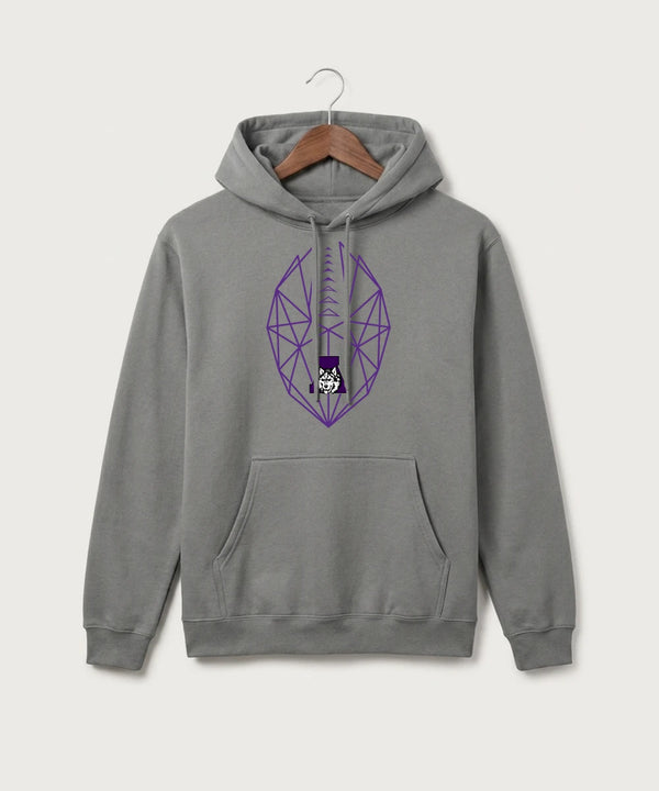 Albany High School Football (Boys) - Medium Grey Port & Co Core Fleece Pullover Hooded Sweatshirt. PC78H