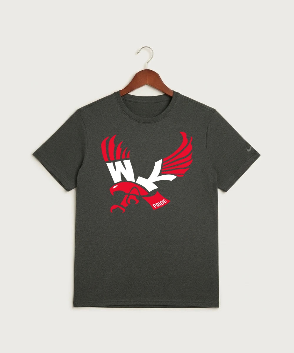 Wabasha Kellogg High School Volleyball (Girls) - Dark Smoke Heather Nike Swoosh Sleeve rLegend Tee NKDX8730