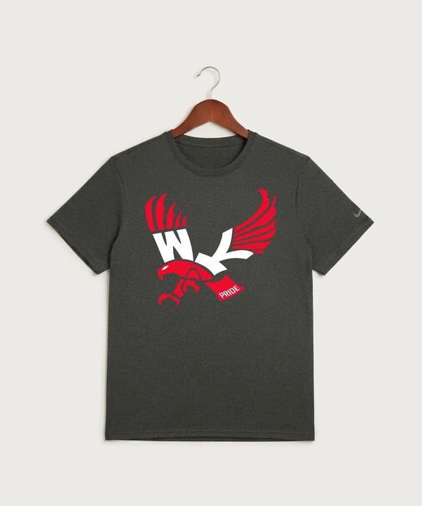 Wabasha Kellogg High School Volleyball (Girls) - Dark Smoke Heather Nike Swoosh Sleeve rLegend Tee NKDX8730