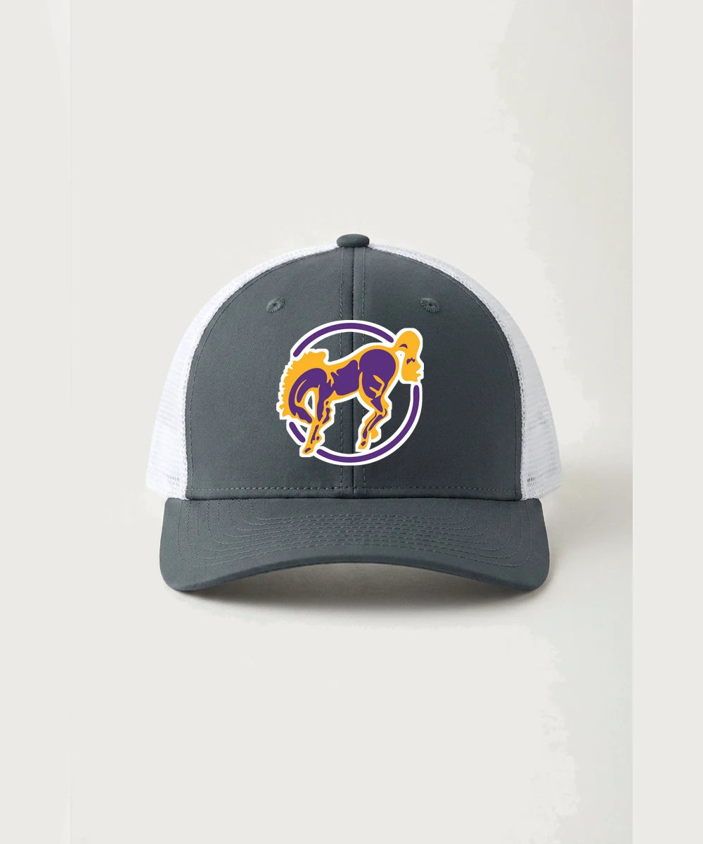 International Falls High School Football (Boys) - Iron Grey/ White Sport-Tek Club Trucker Cap STC46