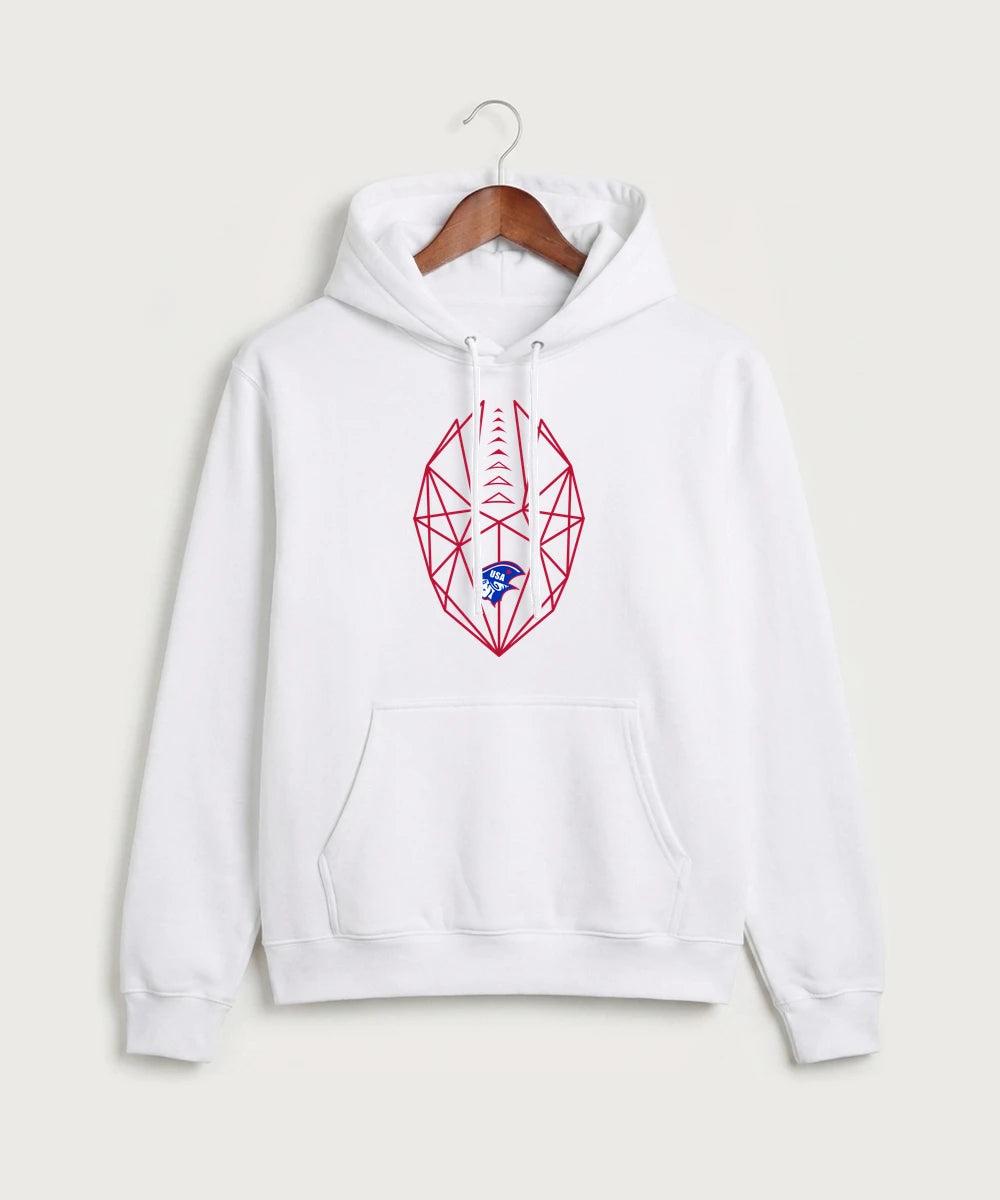 Upsala High School Football (Boys) - White Port & Co Core Fleece Pullover Hooded Sweatshirt. PC78H