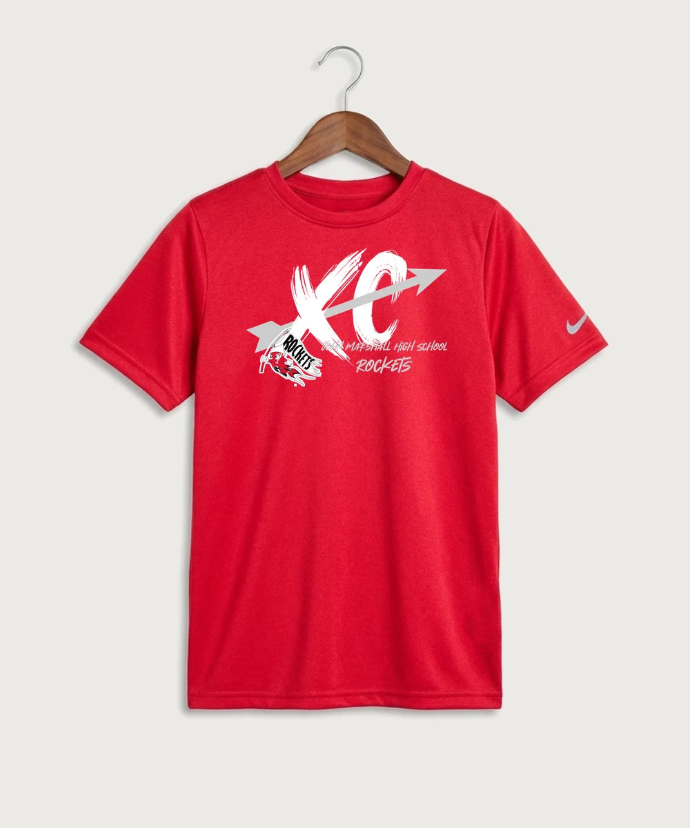John Marshall High School Cross Country (Coed) - University Red Nike Youth Swoosh Sleeve rLegend Tee NKDX8787