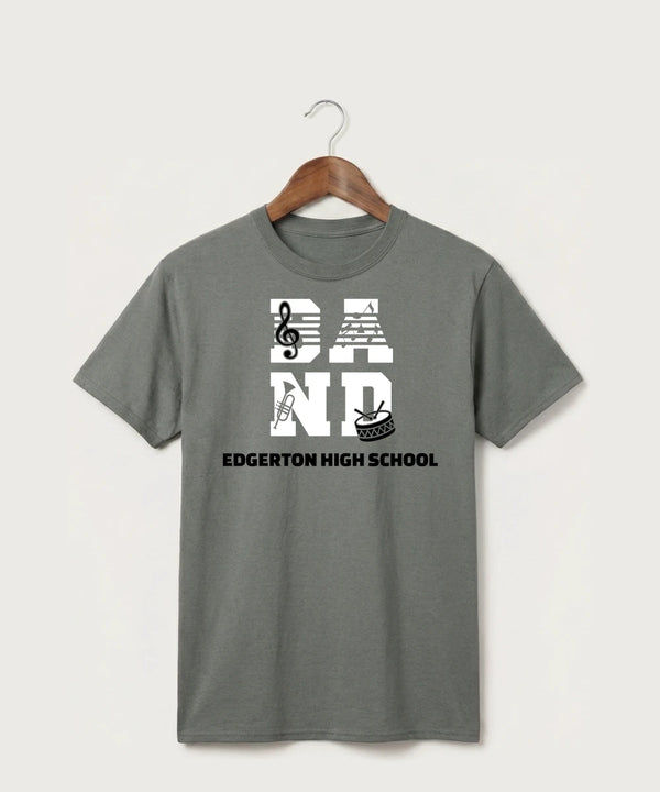 Edgerton High School Band Team Store - Medium Grey Port & Co Core Cotton Tee. PC54