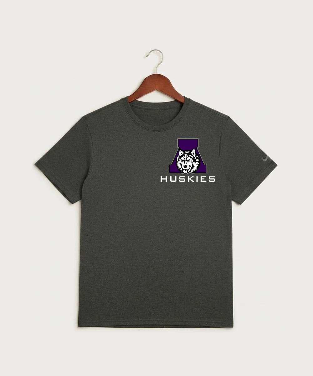 Albany High School Volleyball (Girls) - Dark Smoke Heather Nike Swoosh Sleeve rLegend Tee NKDX8730