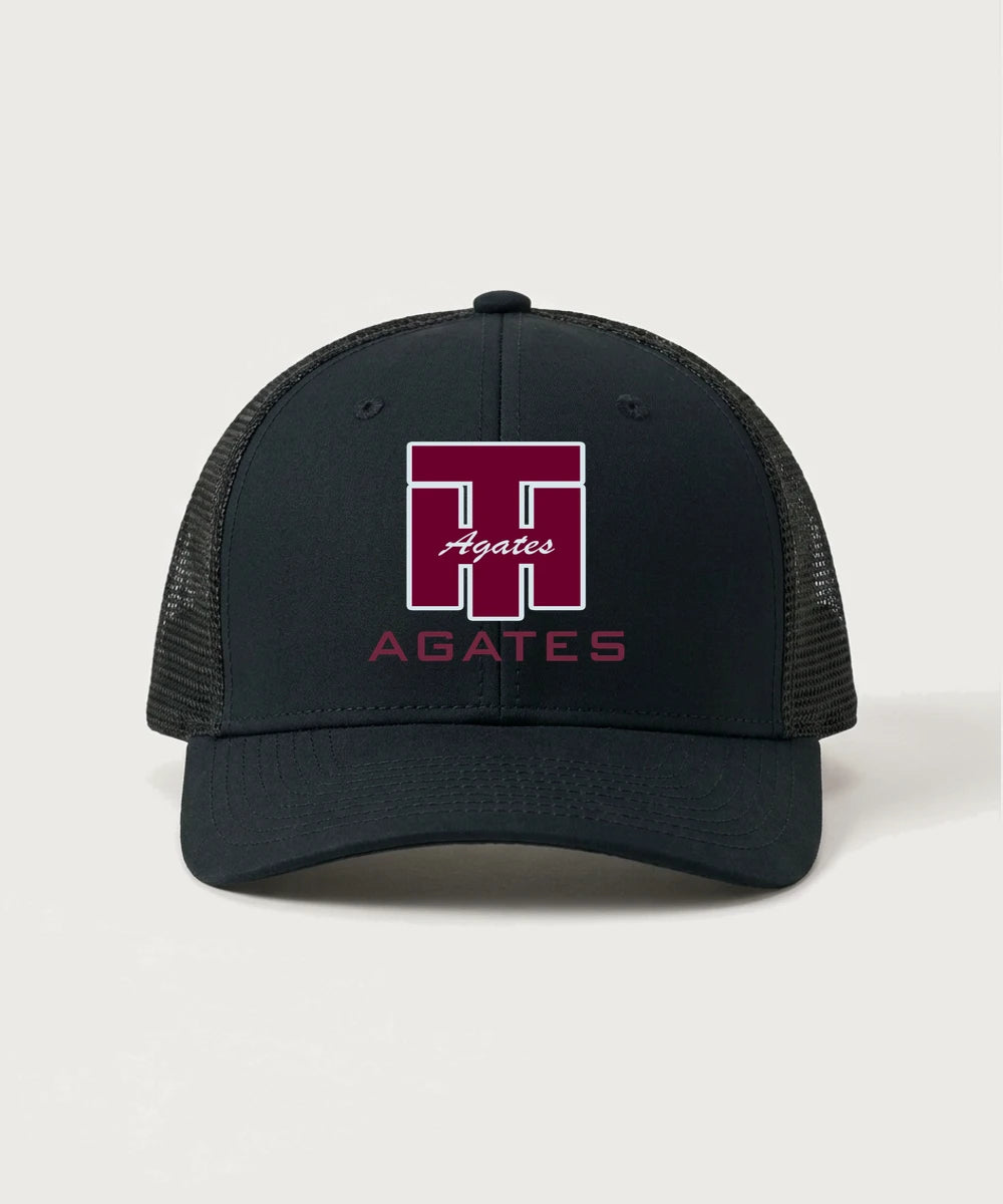 Two Harbors High School Football (Boys) - Black/ Black Sport-Tek Club Trucker Cap STC46