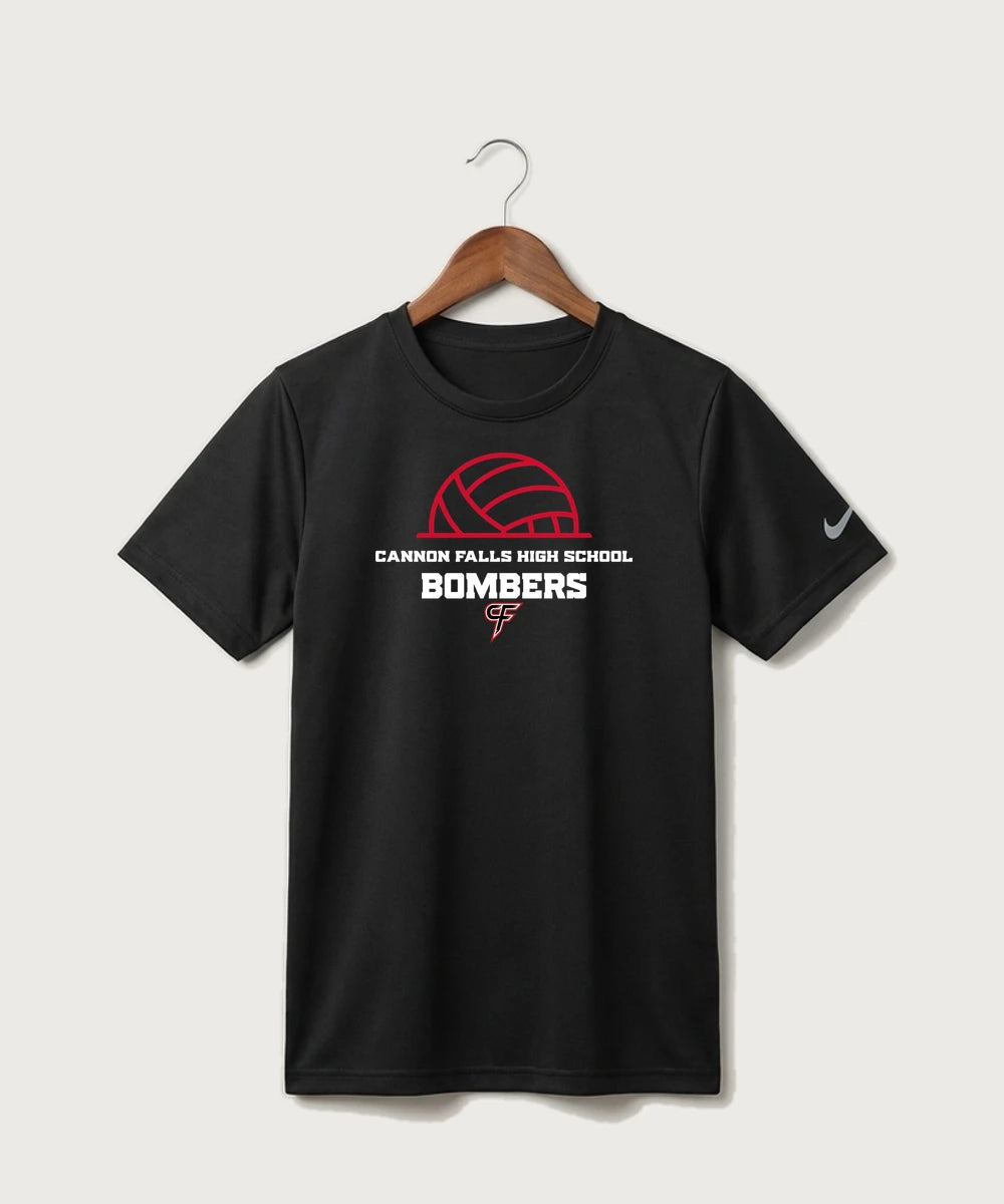Cannon Falls High School Volleyball (Girls) - Black Nike Youth Swoosh Sleeve rLegend Tee NKDX8787