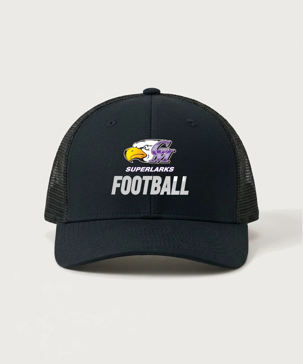 Grand Meadow Football - Black/ Black Sport-Tek Club Trucker Cap STC46