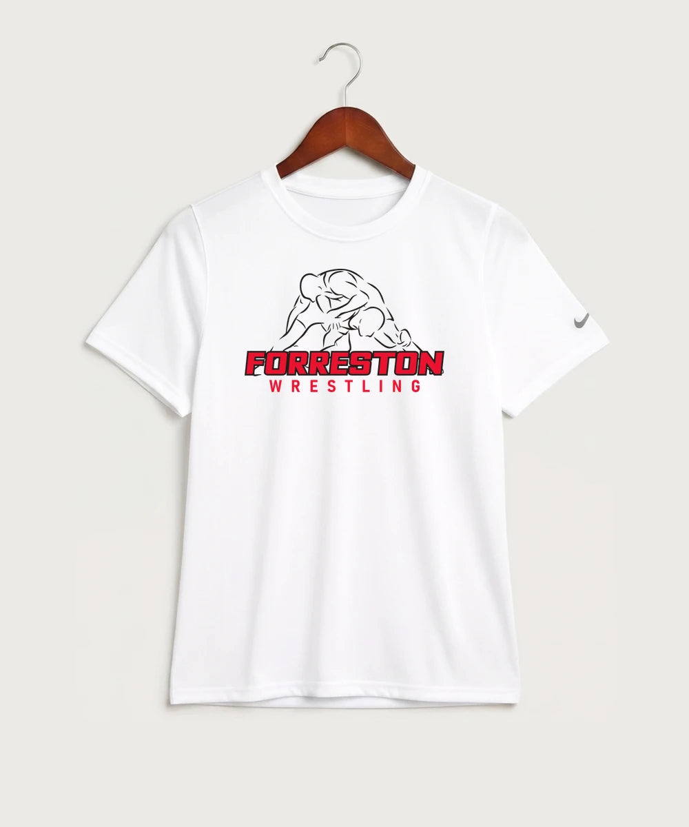 Forreston Wrestling - White Nike Youth Swoosh Sleeve rLegend Tee NKDX8787