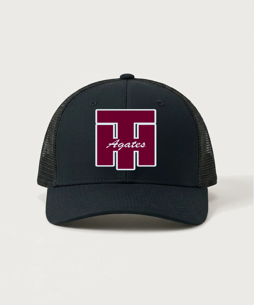 Two Harbors High School Football (Boys) - Black/ Black Sport-Tek Club Trucker Cap STC46