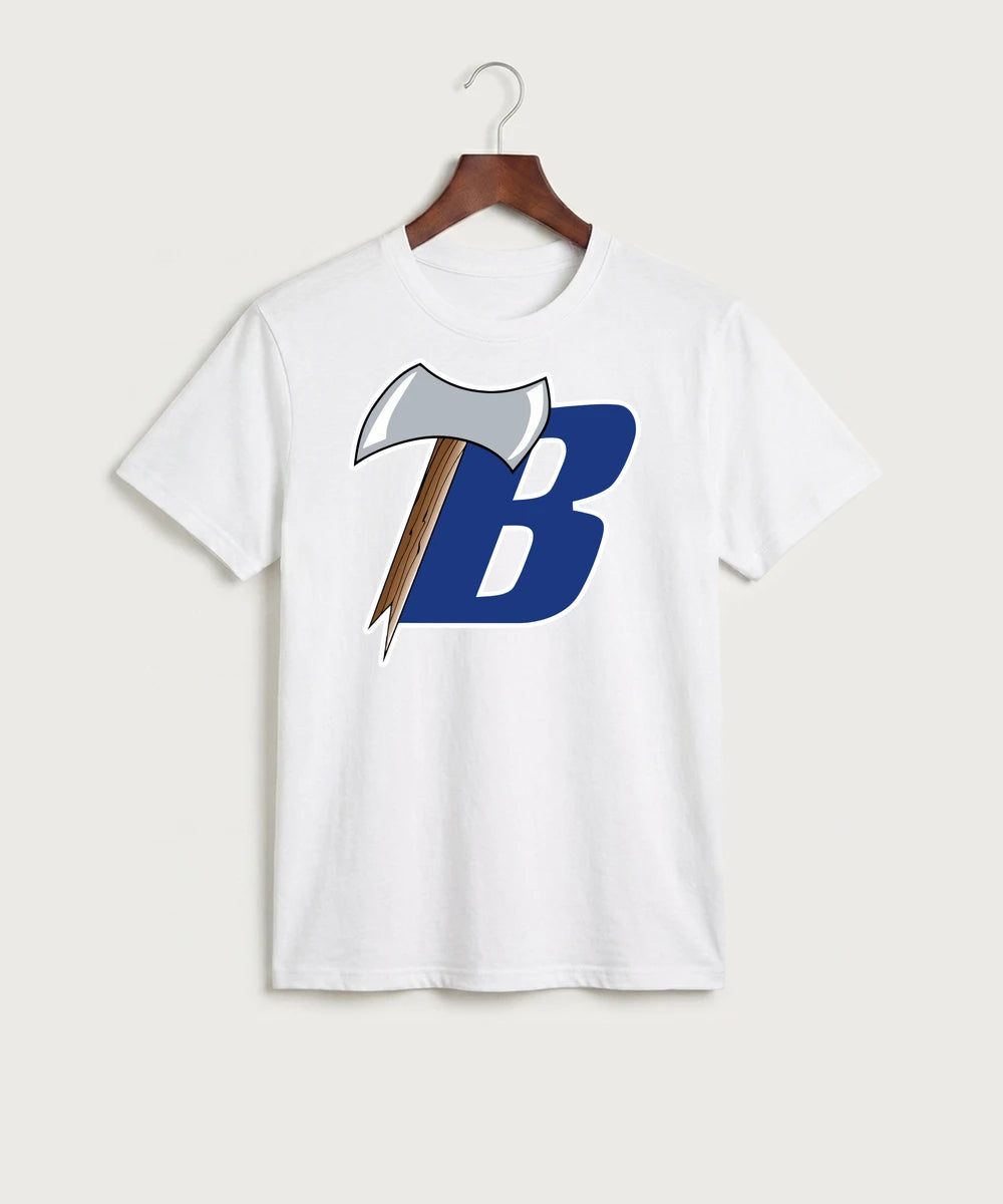 Bemidji High School Football (Boys) - White Port & Co Core Cotton Tee. PC54