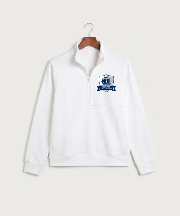 Hudson Cheer & Stunt - White Nike Club Fleece Sleeve Swoosh 1/2-Zip NKDX6718
