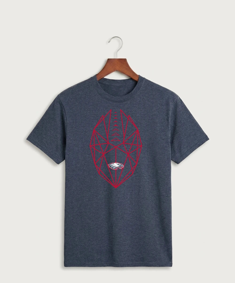 Pequot Lakes High School Football (Boys) - Heather Navy Port & Co Core Cotton Tee. PC54