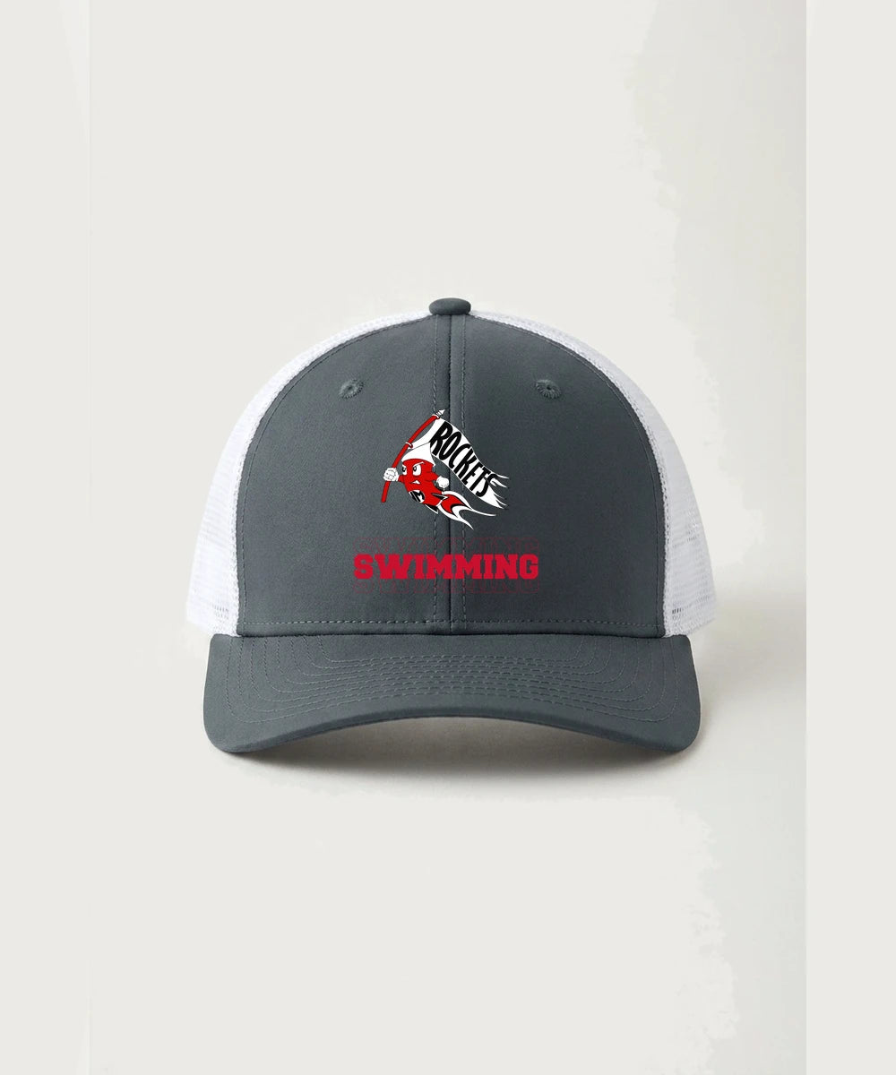 John Marshall High School Swimming (Girls) - Iron Grey/ White Sport-Tek Club Trucker Cap STC46