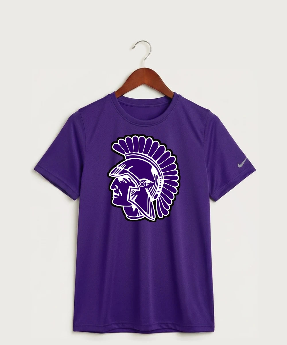 Barnesville High School Football (Boys) - Court Purple Nike Youth Swoosh Sleeve rLegend Tee NKDX8787