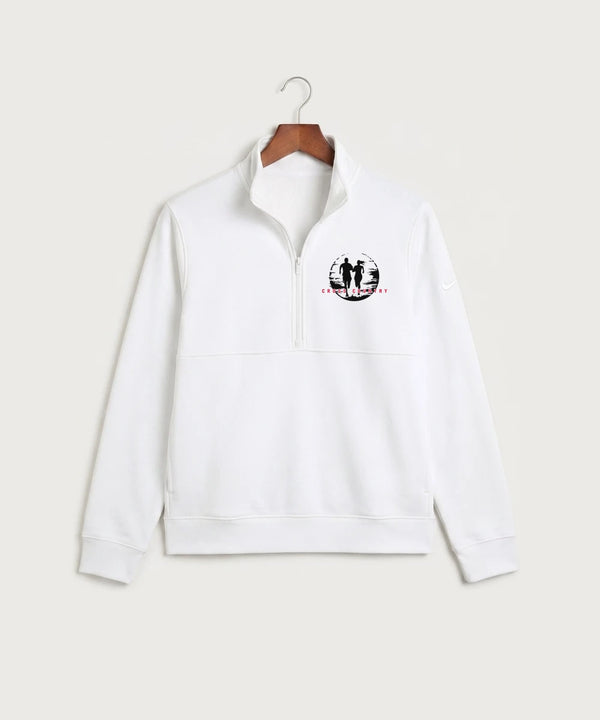John Marshall High School Cross Country (Coed) - White Nike Club Fleece Sleeve Swoosh 1/2-Zip NKDX6718