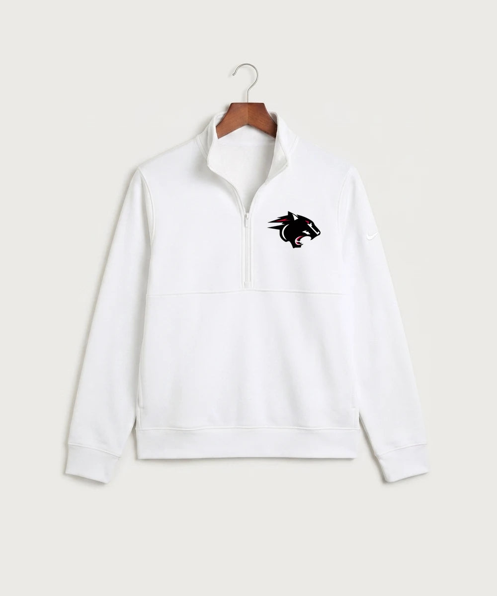 Nrheg Panthers High School Football (Boys) - White Nike Club Fleece Sleeve Swoosh 1/2-Zip NKDX6718