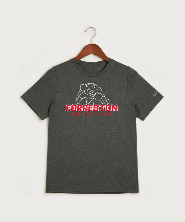 Forreston Wrestling - Dark Smoke Heather Nike Youth Swoosh Sleeve rLegend Tee NKDX8787