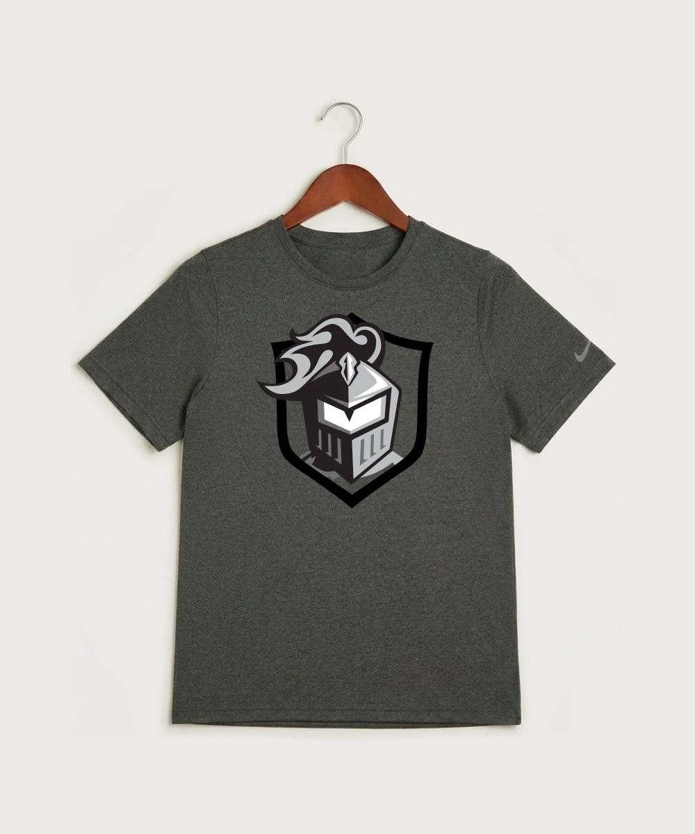 Kingsland High School Volleyball (Girls) - Dark Smoke Heather Nike Youth Swoosh Sleeve rLegend Tee NKDX8787