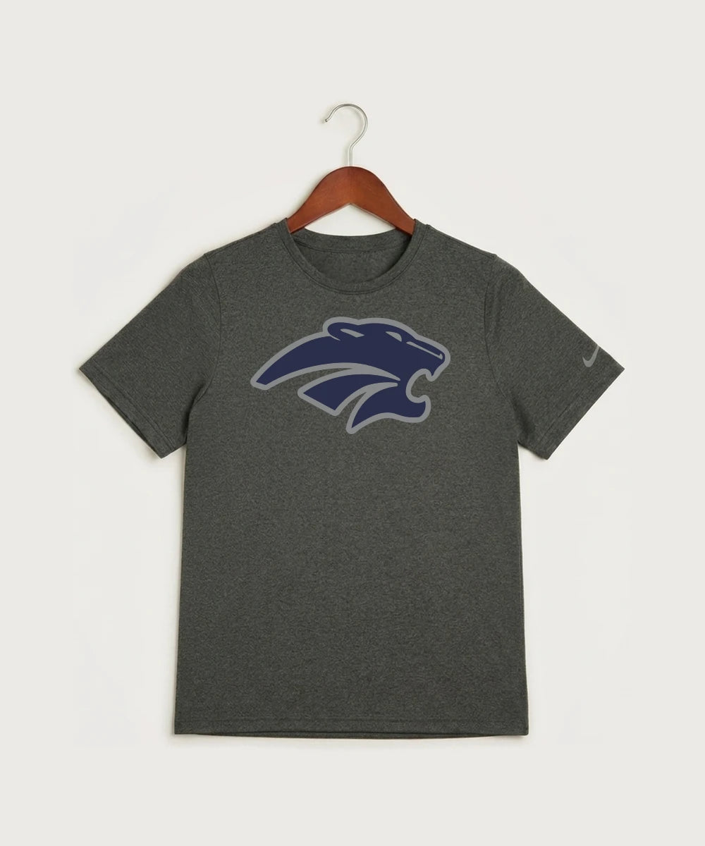 Zumbrota Mazeppa High School Volleyball (Girls) - Dark Smoke Heather Nike Youth Swoosh Sleeve rLegend Tee NKDX8787