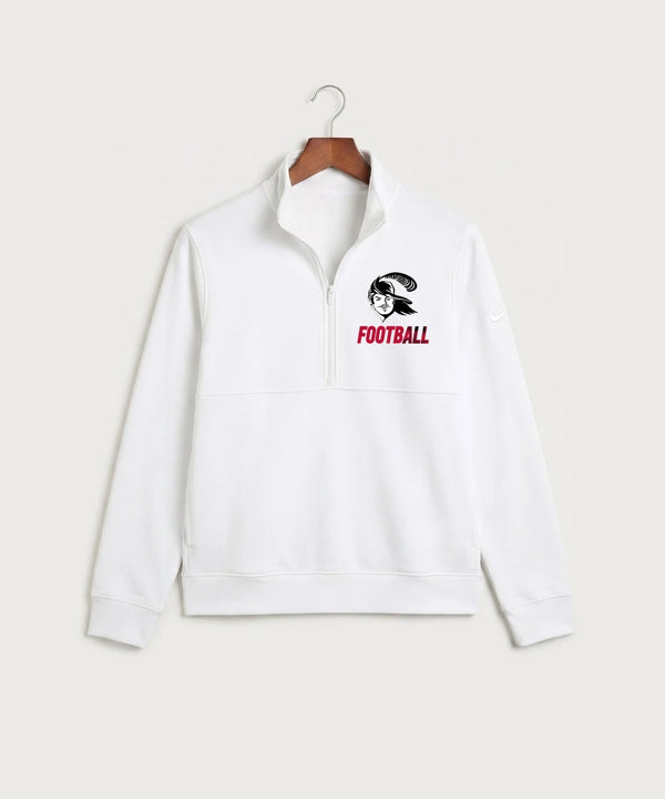 Border West Football (Boys) - White Nike Club Fleece Sleeve Swoosh 1/2-Zip NKDX6718