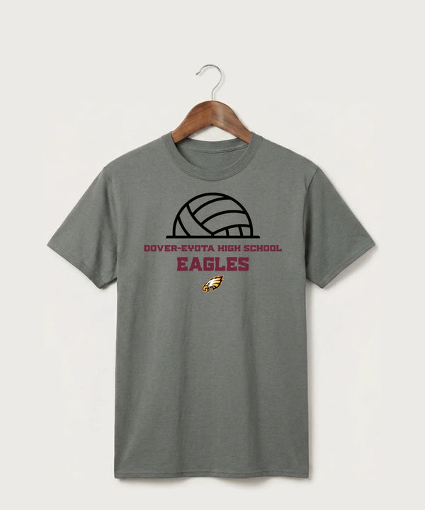 Dover-Eyota High School Volleyball (Girls) - Medium Grey Port & Co Core Cotton Tee. PC54