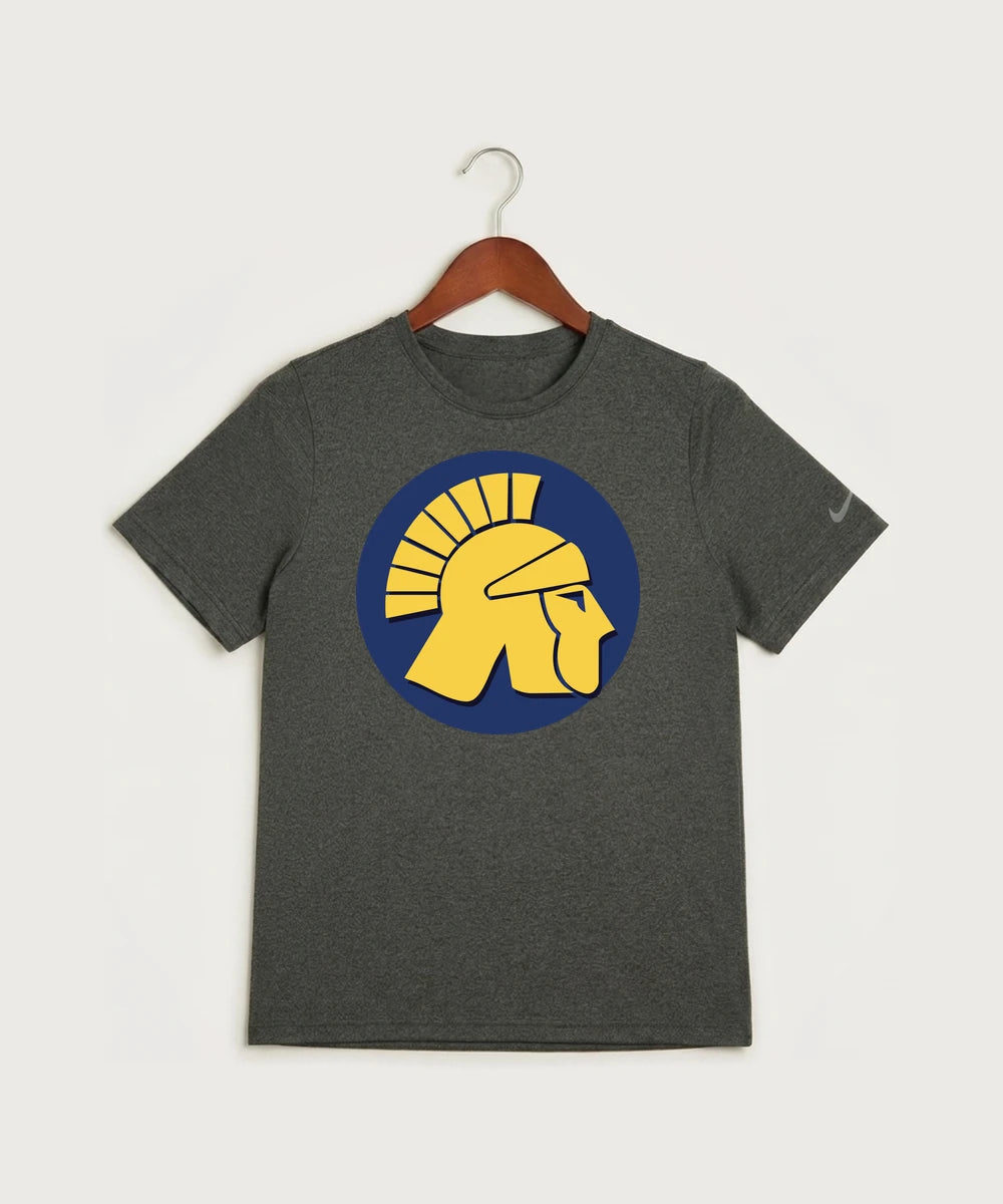 Wausau West High School Cheer - Dark Smoke Heather Nike Youth Swoosh Sleeve rLegend Tee NKDX8787