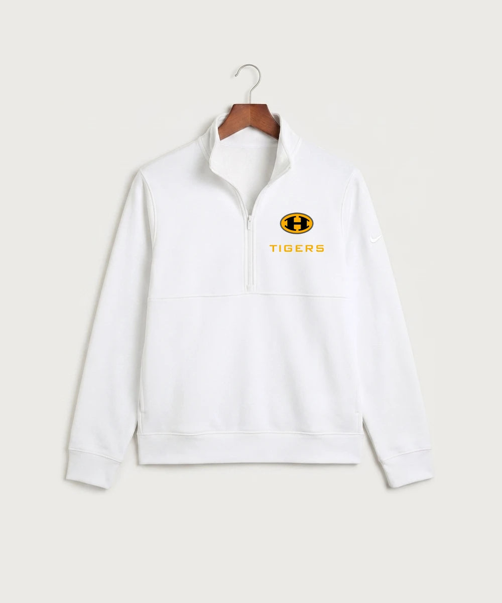 Hutchinson High School Football (Boys) - White Nike Club Fleece Sleeve Swoosh 1/2-Zip NKDX6718
