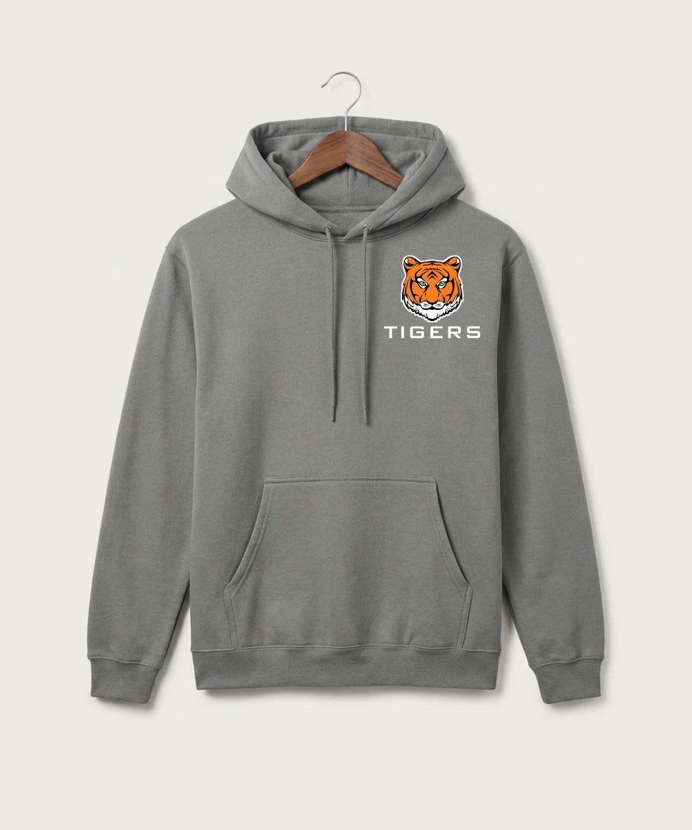 Princeton High School Football (Boys) - Medium Grey Port & Co Core Fleece Pullover Hooded Sweatshirt. PC78H