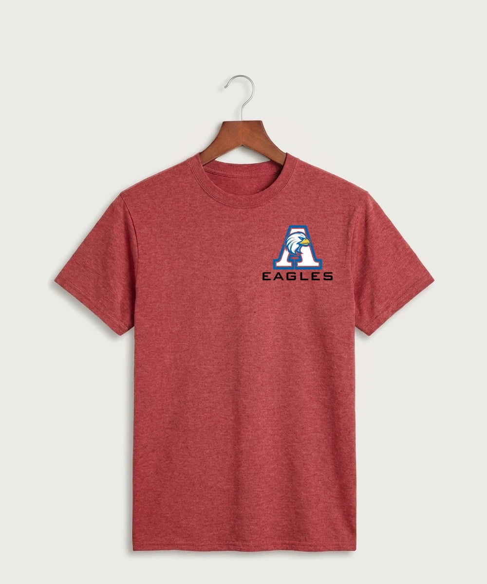 Apollo High School Football (Boys) - Heather Red Port & Co Core Cotton Tee. PC54
