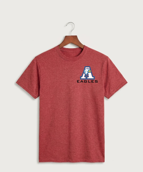 Apollo High School Football (Boys) - Heather Red Port & Co Core Cotton Tee. PC54