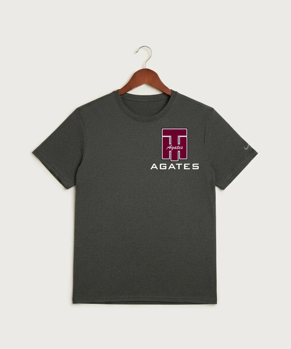 Two Harbors High School Football (Boys) - Dark Smoke Heather Nike Swoosh Sleeve rLegend Tee NKDX8730