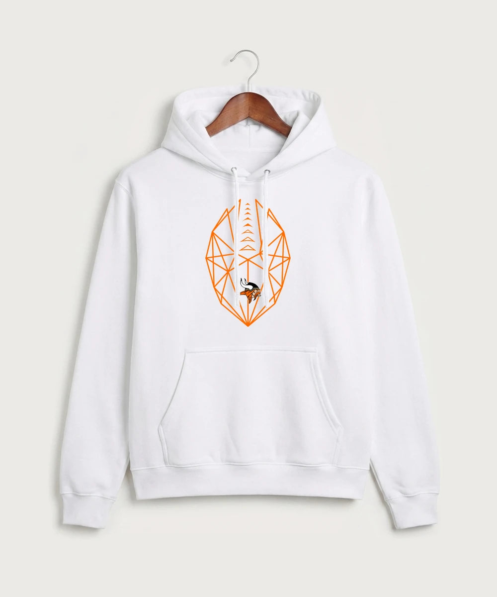 Littlefork Big Falls High School Football (Boys) - White Port & Co Core Fleece Pullover Hooded Sweatshirt. PC78H
