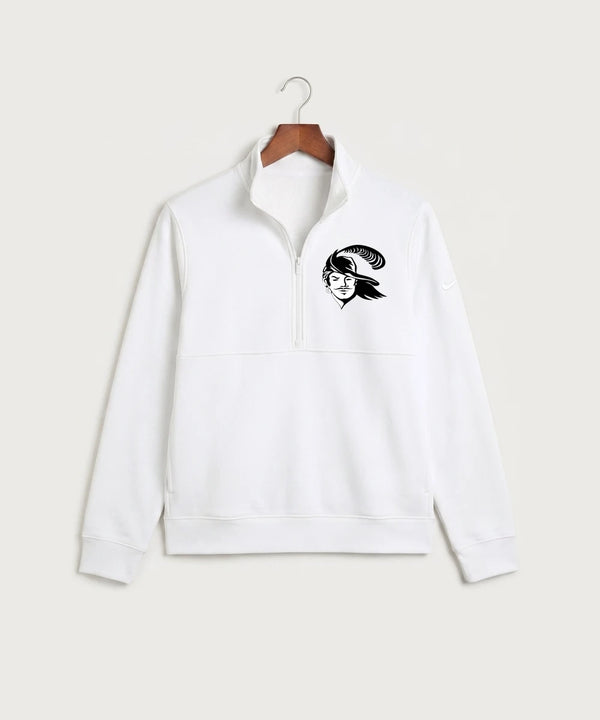 Border West Football (Boys) - White Nike Club Fleece Sleeve Swoosh 1/2-Zip NKDX6718