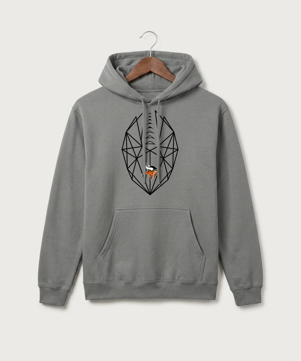 Littlefork Big Falls High School Football (Boys) - Medium Grey Port & Co Core Fleece Pullover Hooded Sweatshirt. PC78H