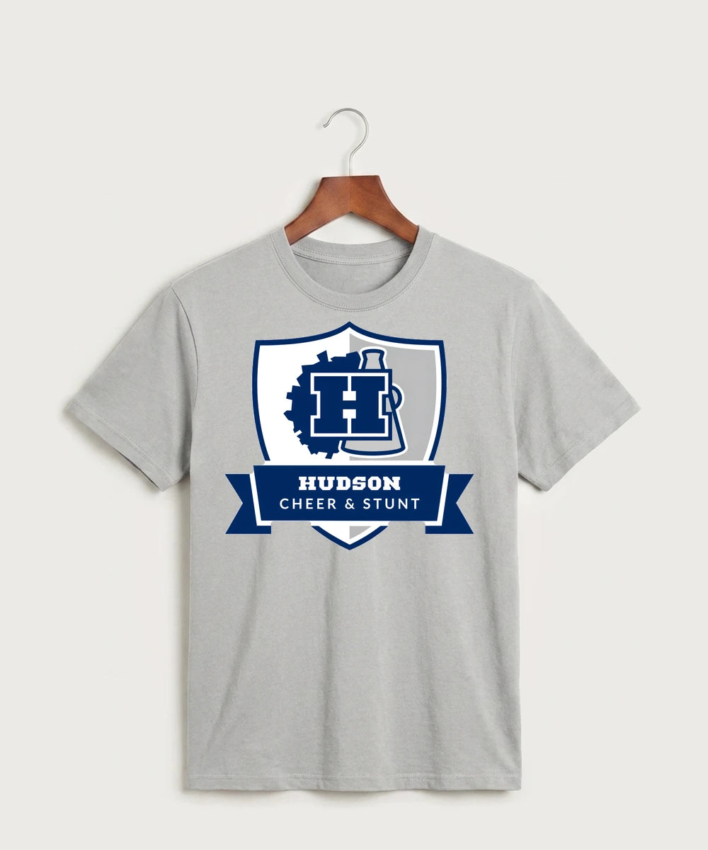 Hudson Cheer & Stunt - Silver Port & Co Core Cotton Tee. PC54