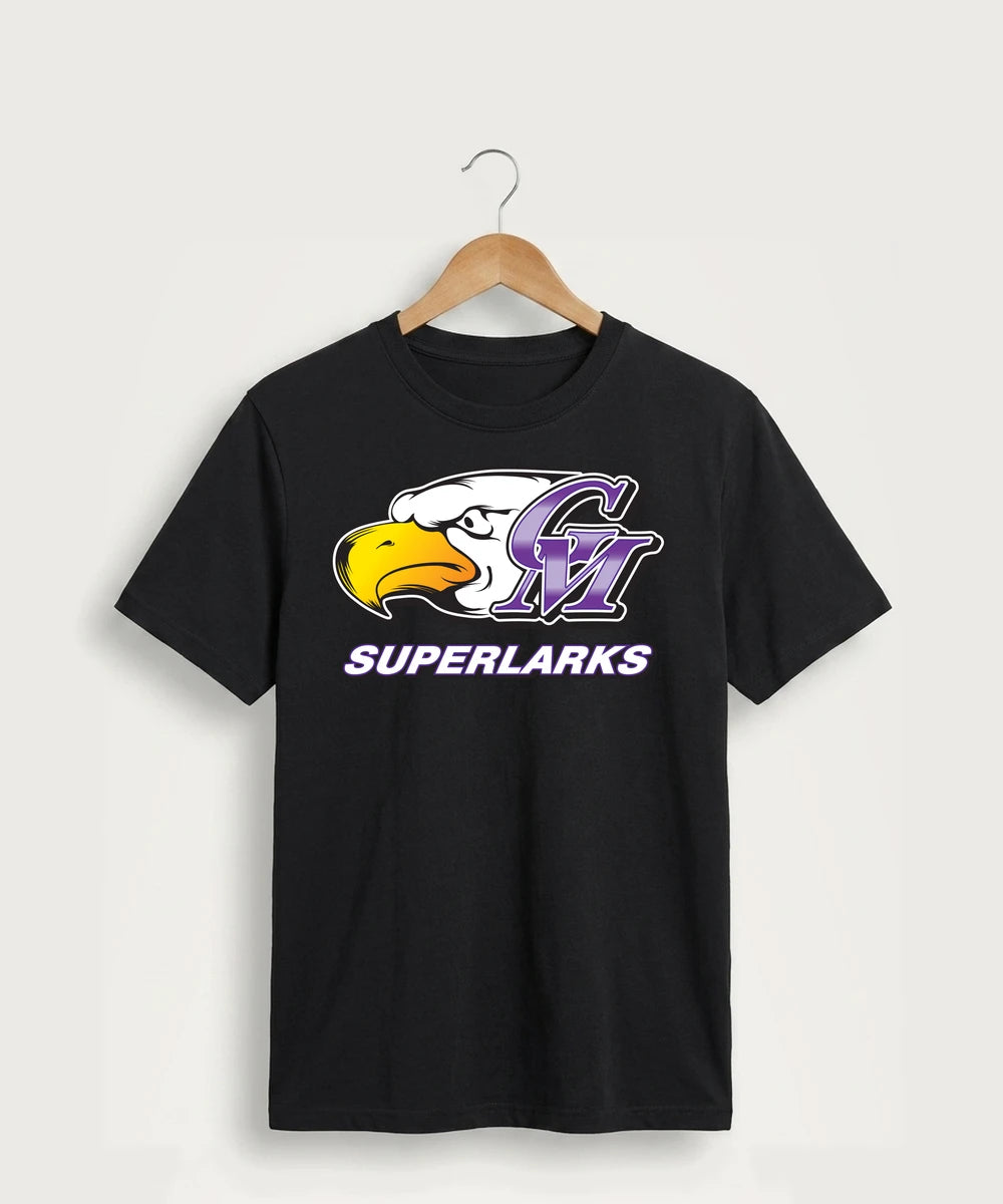 Grand Meadow Football - Jet Black Port & Co Core Cotton Tee. PC54