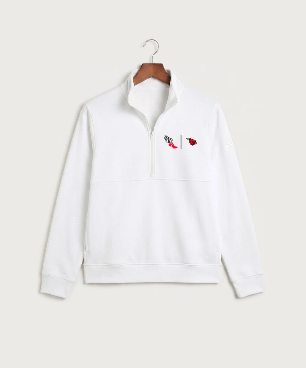 GF E2E Test 02 Track and Field - White Nike Club Fleece Sleeve Swoosh 1/2-Zip NKDX6718
