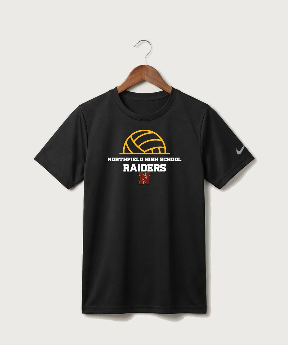 Northfield High School Volleyball (Girls) - Black Nike Youth Swoosh Sleeve rLegend Tee NKDX8787
