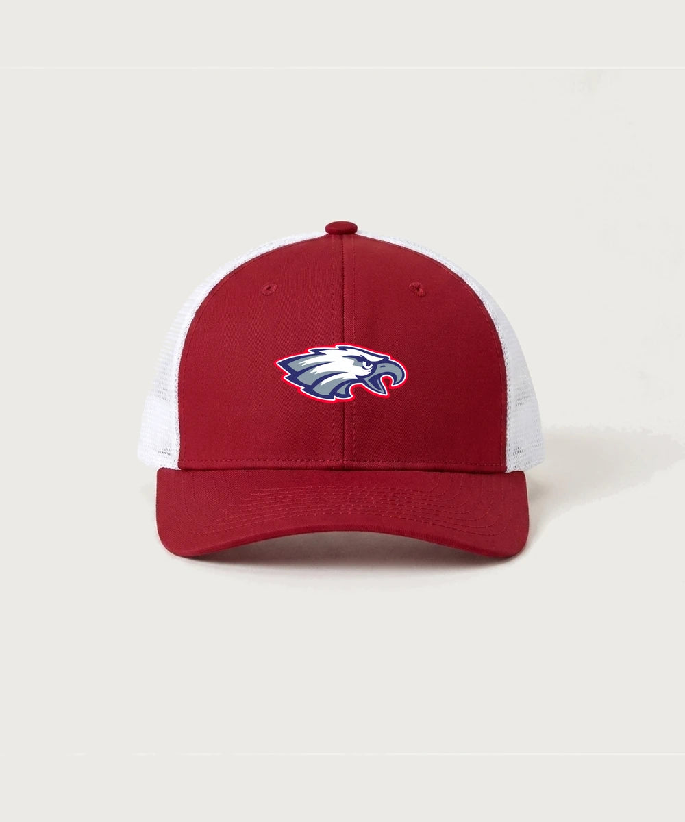 Pequot Lakes High School Football (Boys) - Deep Red/ White Sport-Tek Club Trucker Cap STC46