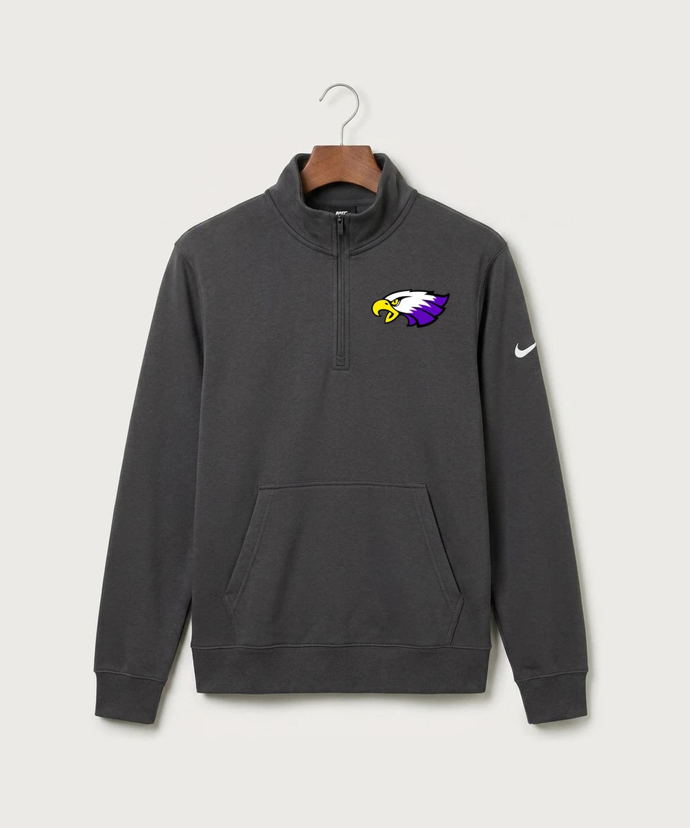 Red Wing High School Football - Anthracite Nike Club Fleece Sleeve Swoosh 1/2-Zip NKDX6718