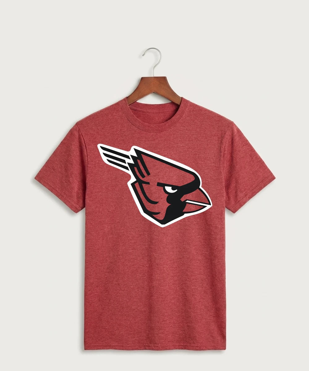 GF E2E Test 02 Track and Field - Heather Red Port & Co Core Cotton Tee. PC54