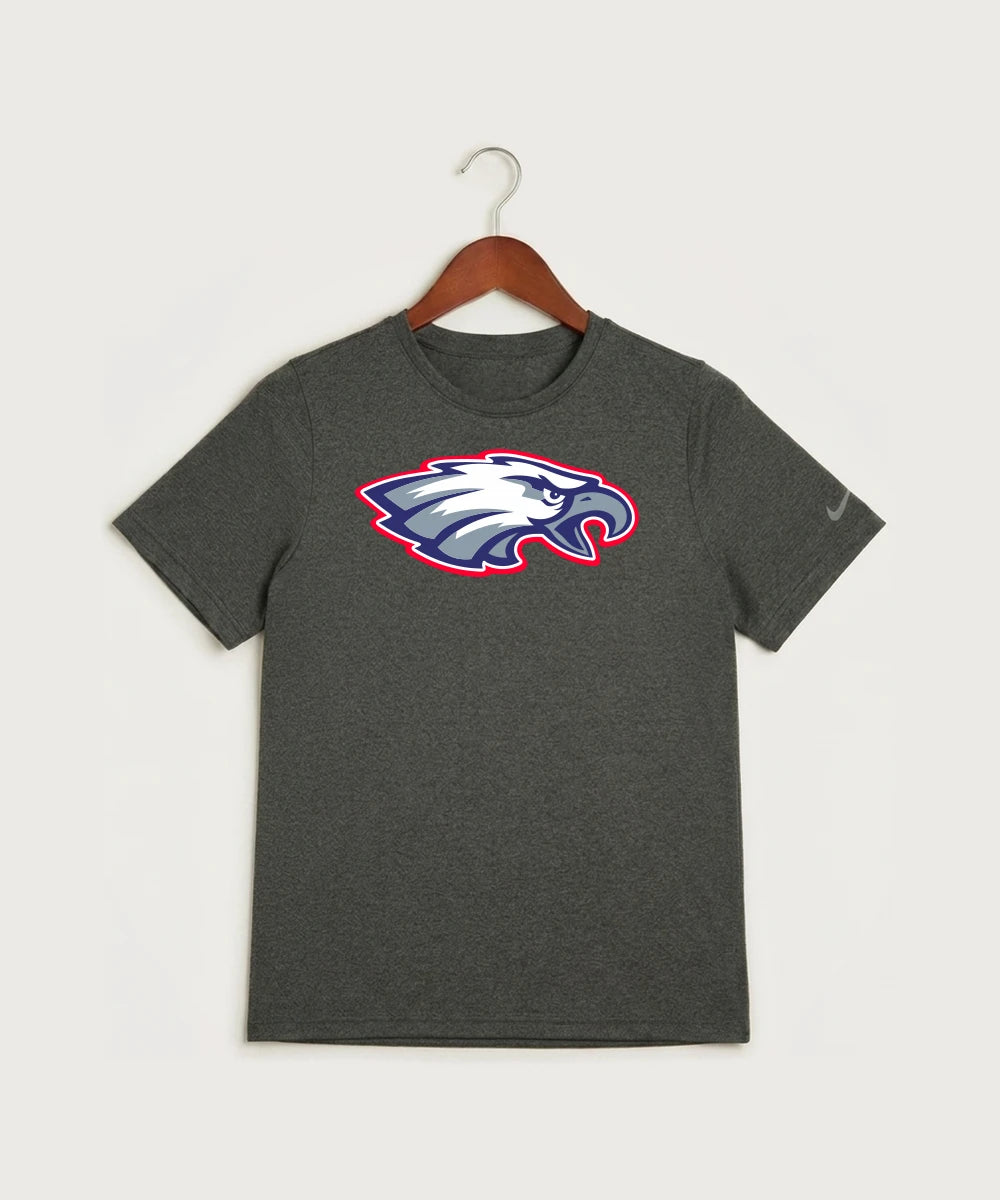 Pequot Lakes High School Football (Boys) - Dark Smoke Heather Nike Youth Swoosh Sleeve rLegend Tee NKDX8787
