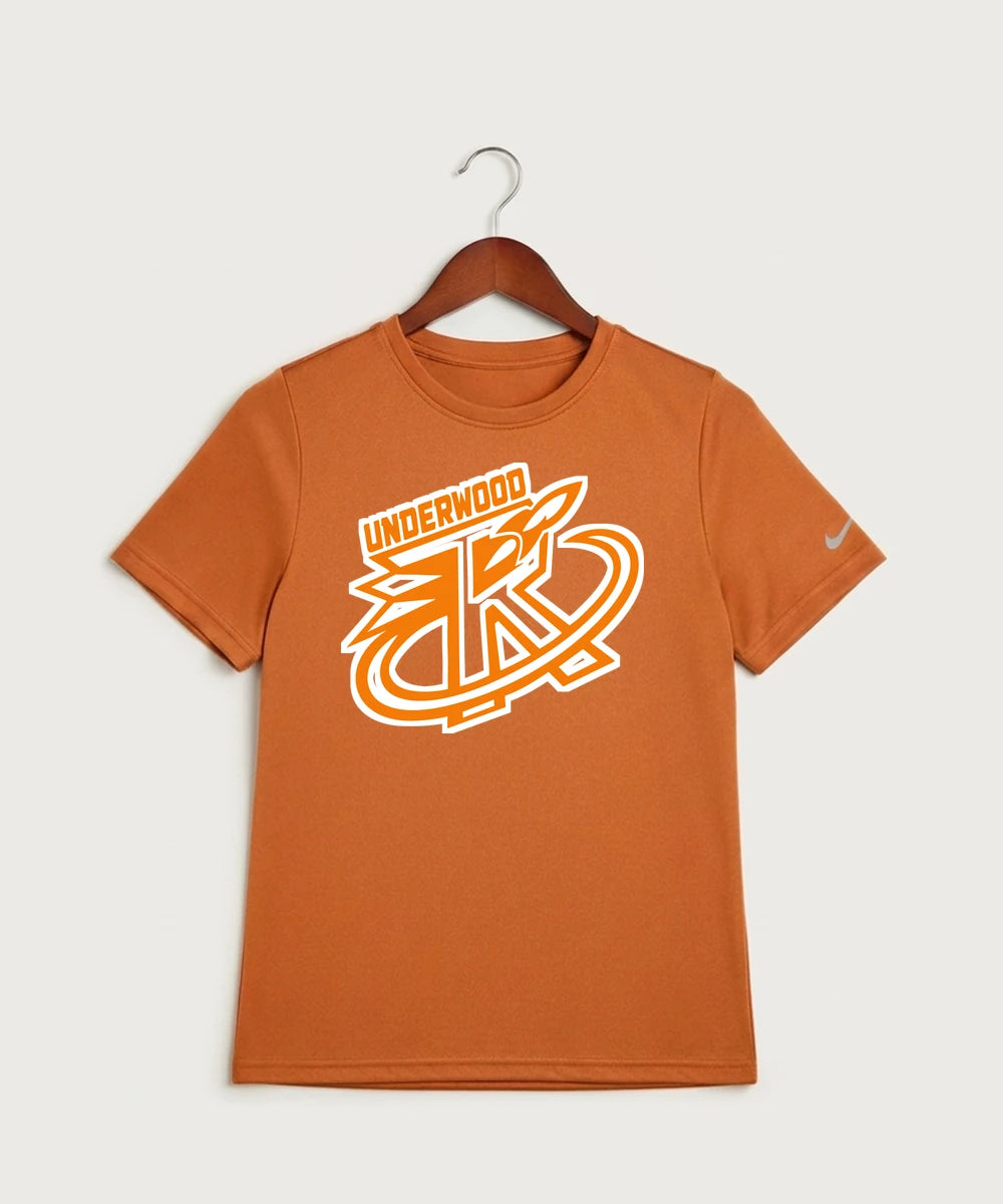 Underwood High School Football (Boys) - Desert Orange Nike Youth Swoosh Sleeve rLegend Tee NKDX8787